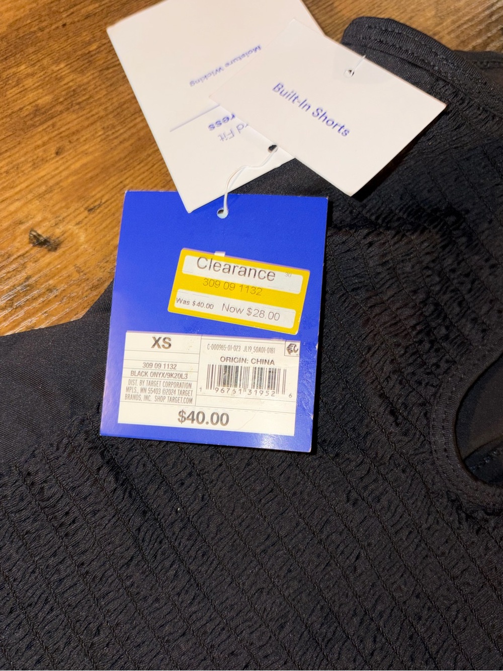 JoyLab Black Smocked Bodice athletic dress with built in shorts - Picture 3 of 3
